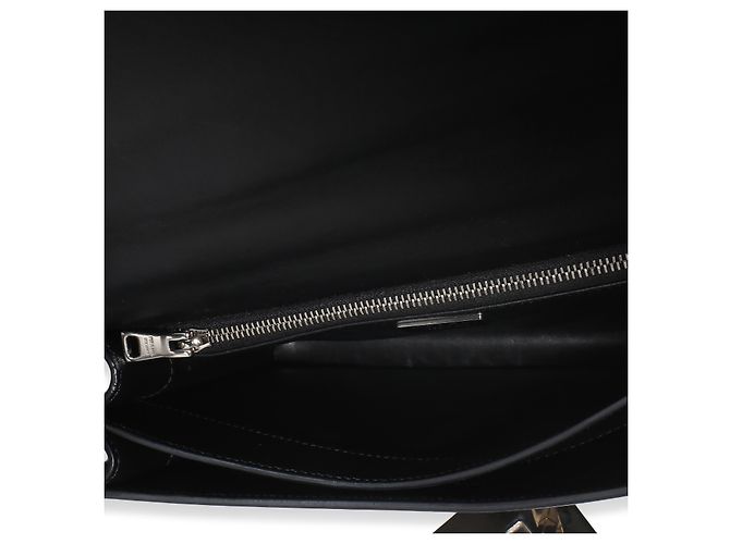 Bolsa de aba Prada Black Spazzolato Embleme Triangle Preto - vista 5