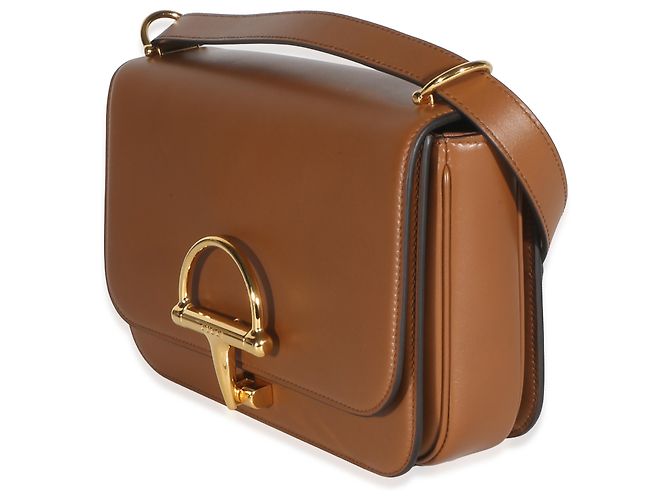 Borsa a tracolla piccola Siena Gucci in pelle di vitello liscia marrone - vista 3
