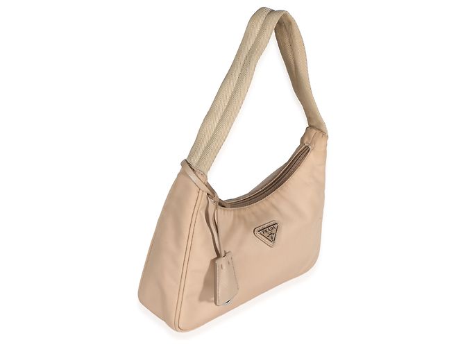 Prada Desert Beige Nylon Tessuto Re-Edition 2000 Mini Hobo - vista 4
