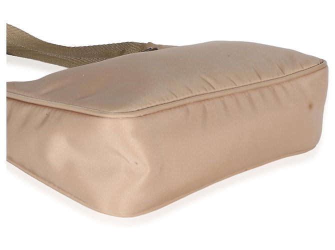 Prada Desert Beige Nylon Tessuto Re-Edition 2000 Mini Hobo - vista 7