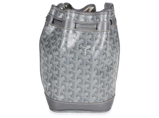 Goyard Petit Flot Eimerbag aus grauem Goyardine Canvas Braun - Ansicht 2