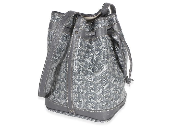 Goyard Petit Flot Eimerbag aus grauem Goyardine Canvas Braun - Ansicht 4