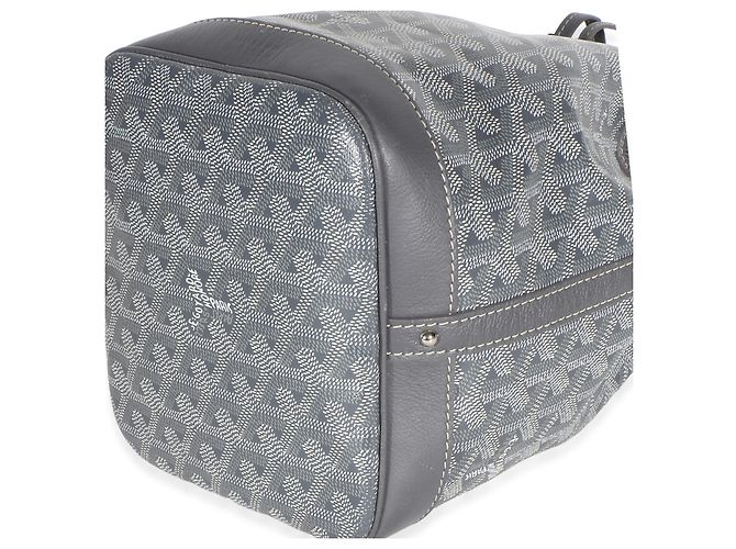 Goyard Petit Flot Eimerbag aus grauem Goyardine Canvas Braun - Ansicht 6