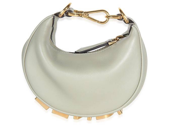 Fendi Mento Vitello Grace Nano Fendigraphy Hobo Verde - vista 2