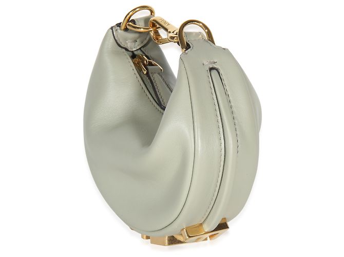 Fendi Mento Vitello Grace Nano Fendigraphy Hobo Verde - vista 3