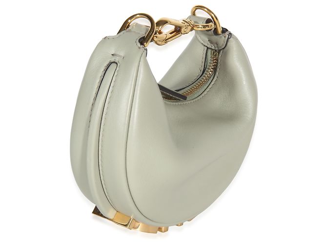 Fendi Mento Vitello Grace Nano Fendigraphy Hobo Verde - vista 4