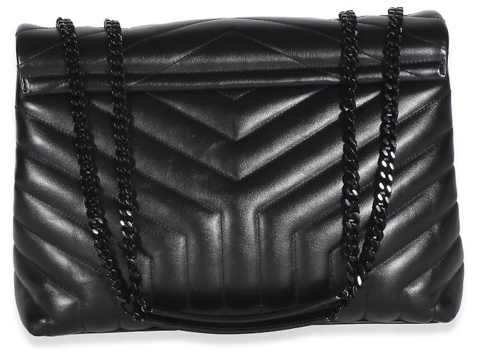 Autre Marque Borsa Loulou Medium in pelle di vitello nera trapuntata con monogramma Y di Saint Laurent Nero - vista 2