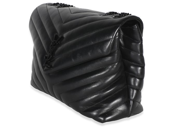Autre Marque Borsa Loulou Medium in pelle di vitello nera trapuntata con monogramma Y di Saint Laurent Nero - vista 3