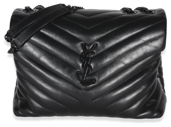 Autre Marque Borsa Loulou Medium in pelle di vitello nera trapuntata con monogramma Y di Saint Laurent Nero - vista 8