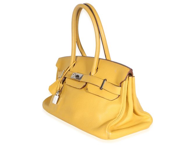 Hermès Soleil Clemence Shoulder Birkin 42 JPG PHW Giallo - vista 3