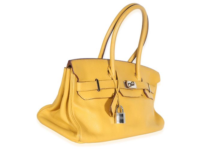 Hermès Soleil Clemence Shoulder Birkin 42 JPG PHW Giallo - vista 4