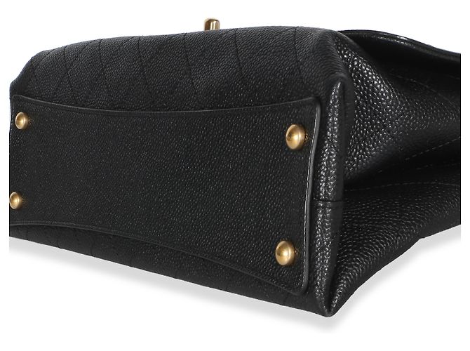 Gabrielle Chanel Chic Affinity Medium Top Handle Tasche aus schwarzem gestepptem Caviar-Leder - Ansicht 6