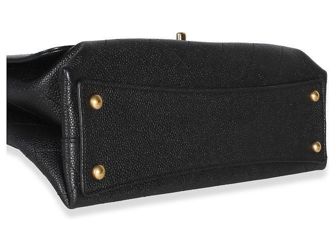Gabrielle Chanel Chic Affinity Medium Top Handle Tasche aus schwarzem gestepptem Caviar-Leder - Ansicht 7