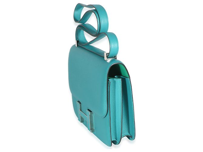 Hermès Bleu Paon Menthe Epsom Verso Constance 24 Blu - vista 2