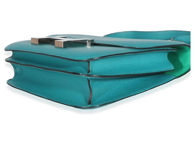 Hermès Bleu Paon Menthe Epsom Verso Constance 24 Blu - vista 4
