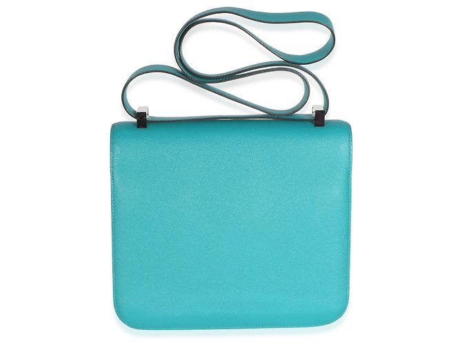 Hermès Bleu Paon Menthe Epsom Verso Constance 24 Blu - vista 5