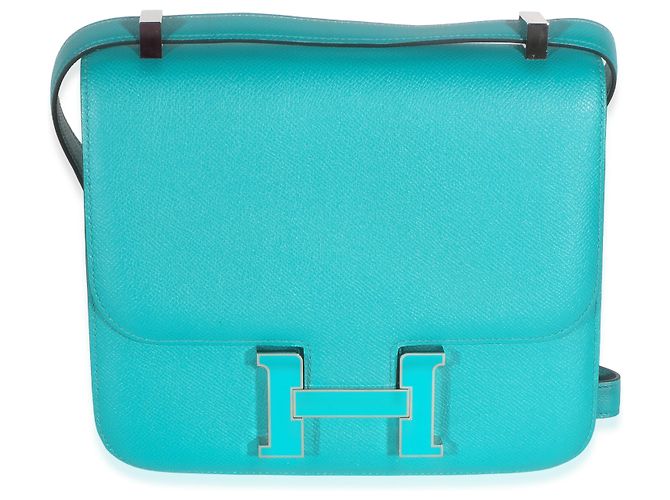Hermès Bleu Paon Menthe Epsom Verso Constance 24 Blu - vista 7