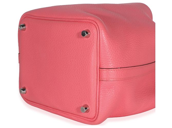 Hermès Rose Confetti Clemence Picotin Lock 18 PHW Rosa - vista 6