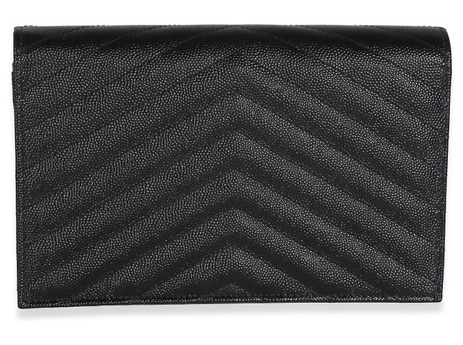 Autre Marque Portafoglio a catena Saint Laurent Classic Cassandre in pelle grain de poudre nera Nero - vista 2