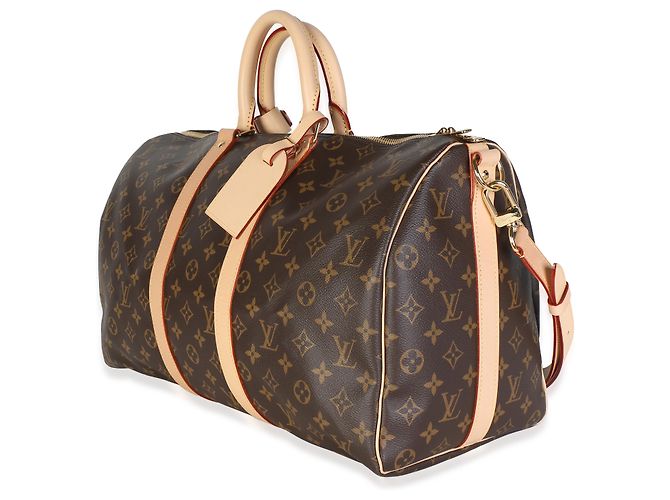 Louis Vuitton Monogram Canvas Keepall Bandouliere 45 Castaño - vista 3