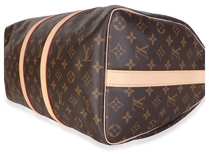 Louis Vuitton Monogram Canvas Keepall Bandouliere 45 Castaño - vista 6