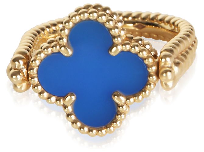 Anello reversibile Vintage Alhambra in oro giallo, agata e diamanti Van Cleef & Arpels - vista 2