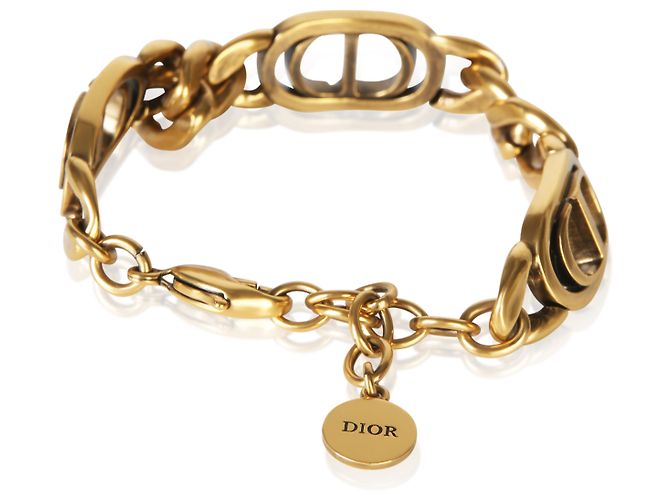 Bracciale a maglie CD placcato oro Christian Dior - vista 3