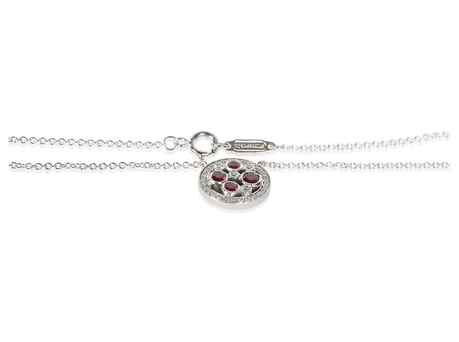 Pendente Cobblestone in platino, rubini e diamanti Tiffany & Co. - vista 2