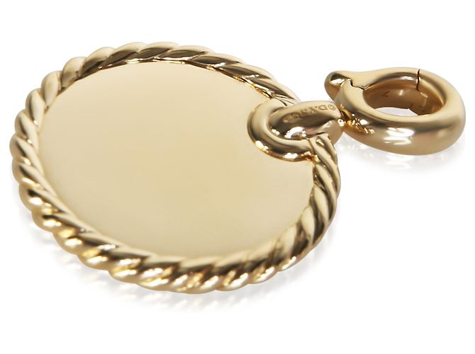 Pendente a disco Elements in oro giallo, zaffiro e diamante David Yurman - vista 2