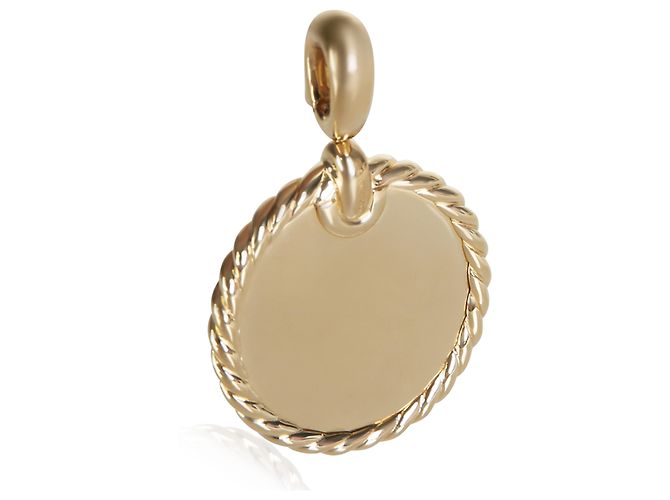 Pendente a disco Elements in oro giallo, zaffiro e diamante David Yurman - vista 4