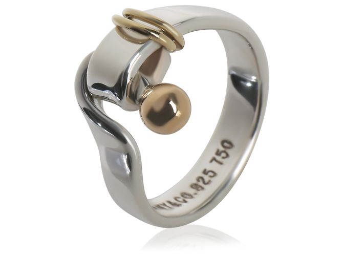 Anello Hook Vintage Tiffany & Co. in Oro Giallo e Argento Sterling - vista 5