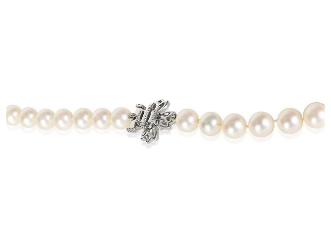 Colar de Laço em Platina, Pérolas e Diamantes Tiffany & Co. - vista 3