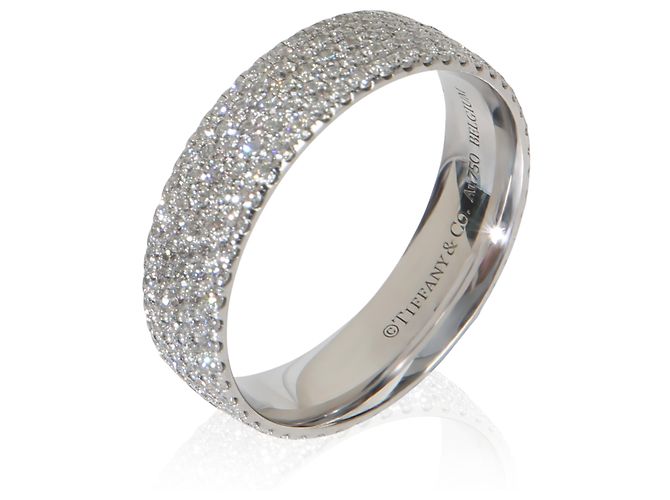 Tiffany & Co. Anello Metro a 5 giri in oro bianco e diamanti - vista 2