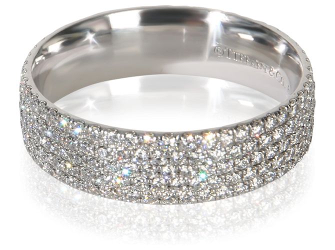Tiffany & Co. Anello Metro a 5 giri in oro bianco e diamanti - vista 3