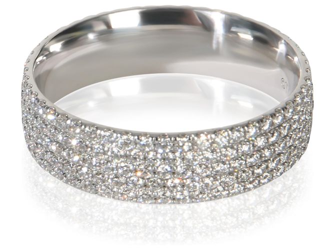 Tiffany & Co. Anello Metro a 5 giri in oro bianco e diamanti - vista 4