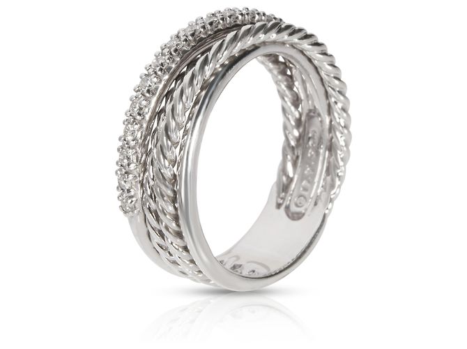 David Yurman Crossover Ring aus Sterlingsilber und Diamanten - Ansicht 4