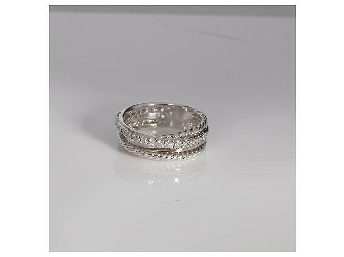 David Yurman Crossover Ring aus Sterlingsilber und Diamanten - Ansicht 6