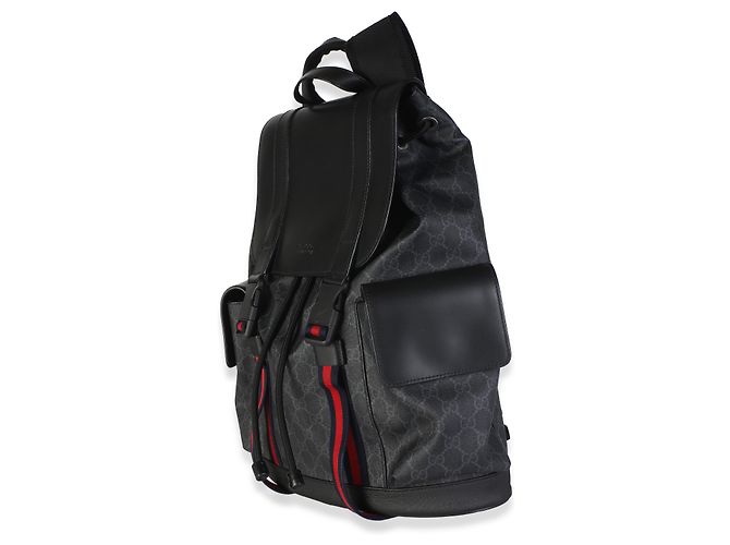 Dionysus Mochila Gucci em canvas GG Supreme macio preto e couro de bezerro com Web e fivela dupla - vista 3