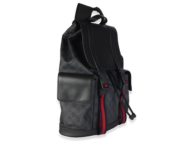Dionysus Mochila Gucci em canvas GG Supreme macio preto e couro de bezerro com Web e fivela dupla - vista 4
