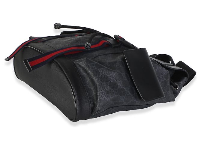 Dionysus Mochila Gucci em canvas GG Supreme macio preto e couro de bezerro com Web e fivela dupla - vista 6