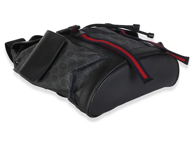 Dionysus Mochila Gucci em canvas GG Supreme macio preto e couro de bezerro com Web e fivela dupla - vista 7
