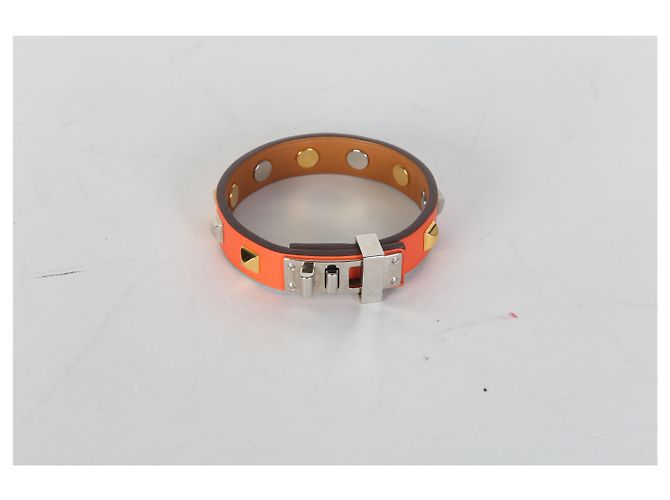 Bracciale borchiato Mini Dog Clous Carrés placcato oro Hermès - vista 5