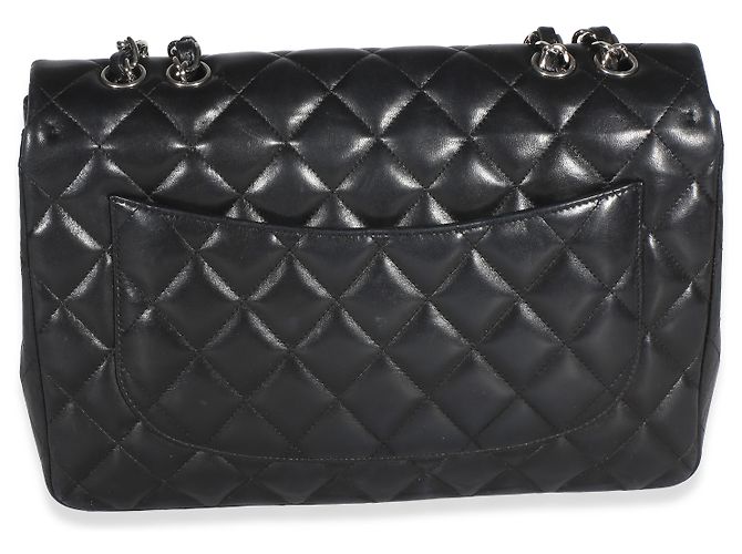 Gabrielle Borsa Chanel Jumbo Single Flap in pelle d'agnello matelassé nera Nero - vista 2