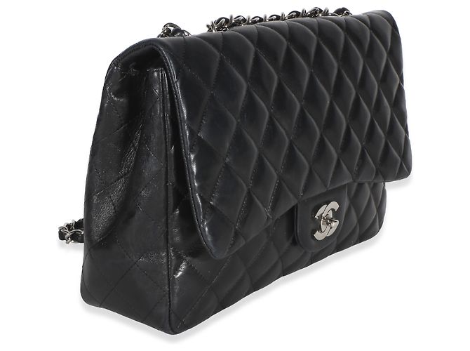 Gabrielle Borsa Chanel Jumbo Single Flap in pelle d'agnello matelassé nera Nero - vista 4