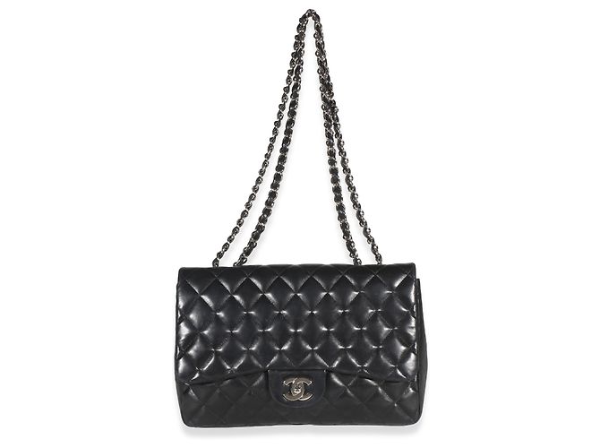 Gabrielle Borsa Chanel Jumbo Single Flap in pelle d'agnello matelassé nera Nero - vista 5