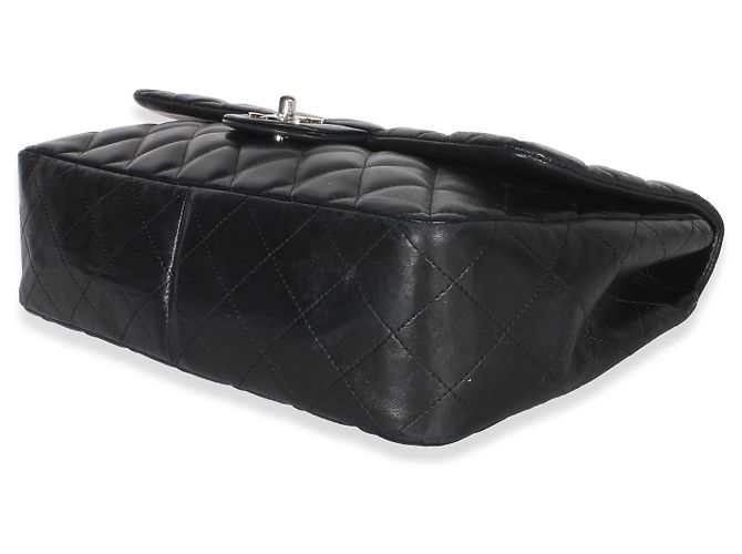 Gabrielle Borsa Chanel Jumbo Single Flap in pelle d'agnello matelassé nera Nero - vista 6