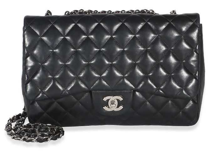 Gabrielle Borsa Chanel Jumbo Single Flap in pelle d'agnello matelassé nera Nero - vista 8