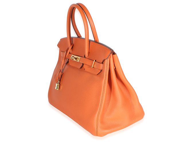 Hermès Orange Togo Birkin 35 GHW Arancione - vista 3