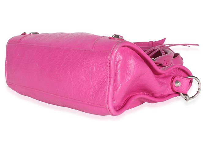 Borsa Balenciaga Le City Small in Agnello Rose Magenta con Hardware Classico Rosa - vista 6