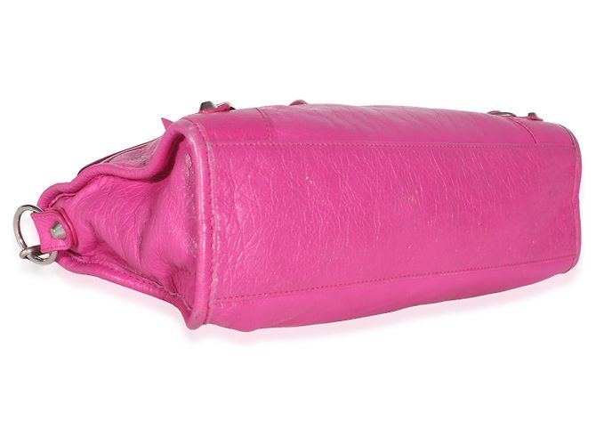 Borsa Balenciaga Le City Small in Agnello Rose Magenta con Hardware Classico Rosa - vista 7